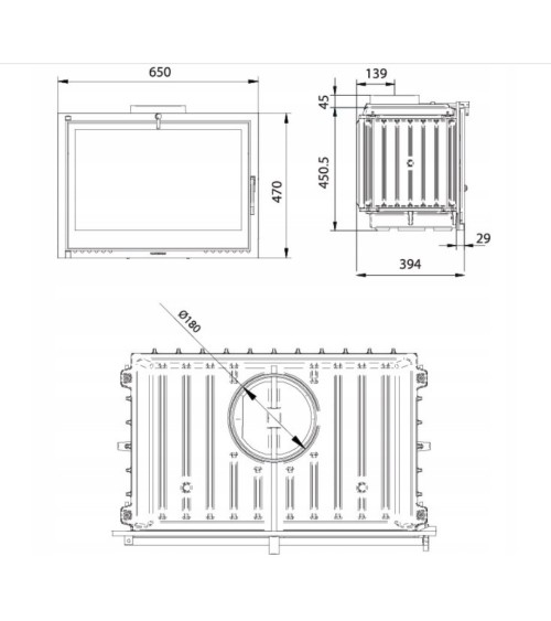 Insert cheminée à bois ATLAS 14 KW