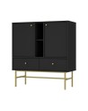 Buffet TOKYO graphite 100 cm 2 portes + 1 niche + 2 tiroirs