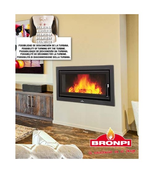 Insert cheminée à bois LONDRES-T-VISION avec TURBINE- 21kw