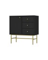 Buffet TOKYO graphite 80 cm 1 porte + 3 tiroirs