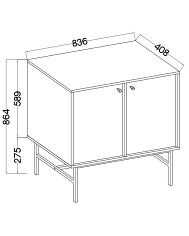 Buffet TOKYO graphite 80 cm 2 portes