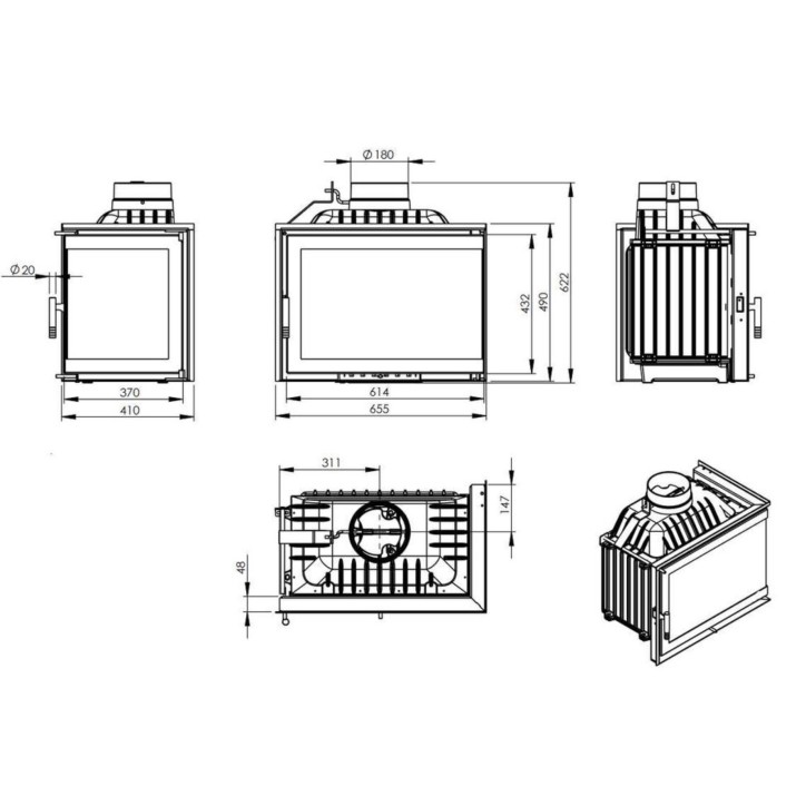 Insert Cheminée Eko - 6 à 12 kW Insert Cheminée Eko - 6 à 12 kW