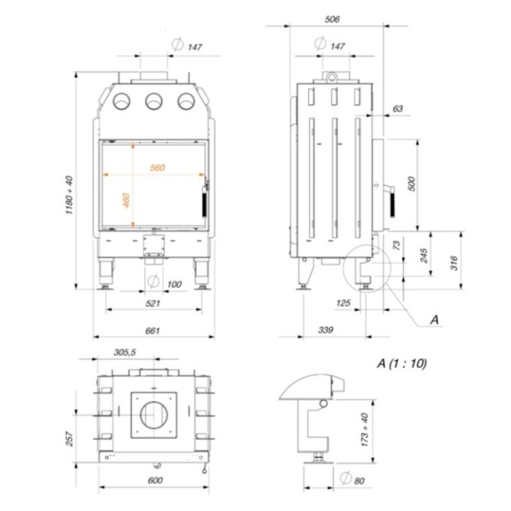 Insert Cheminée - Boulogne 14,5kW