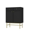 Buffet TOKYO graphite 80 cm 2 portes + 2 tiroirs