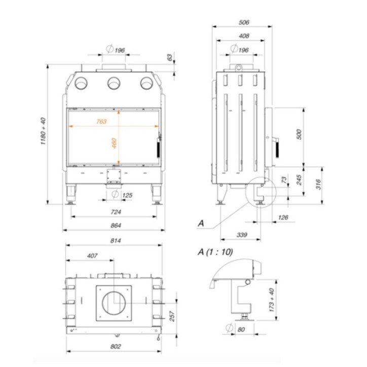 Insert Cheminée - Courbevoie 17kW