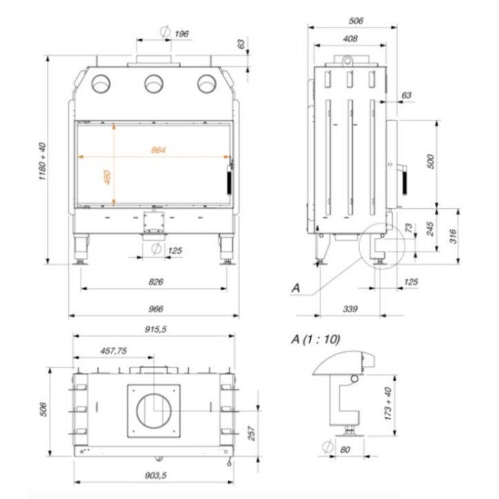 Insert Cheminée - Colombes 19Kw