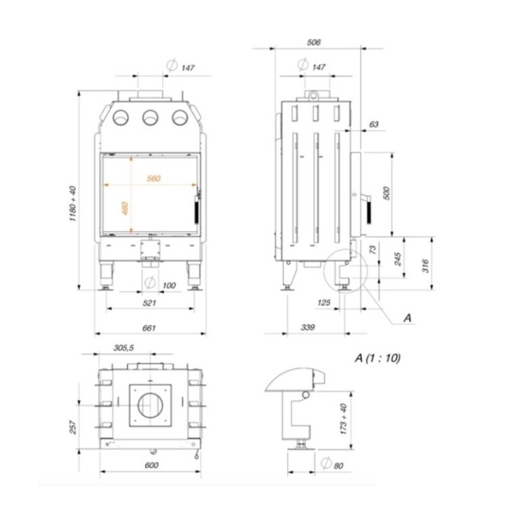 Insert Cheminée - Neuilly 14,5kW