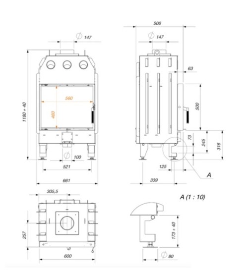 Insert Cheminée - Neuilly 14,5kW