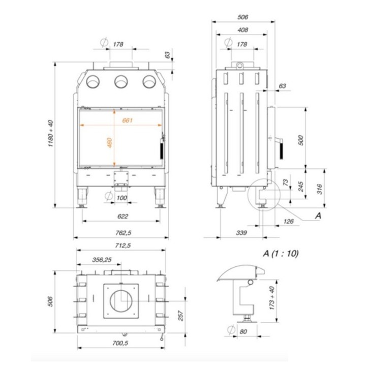 Insert Cheminée - Clamart 15,1kW