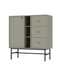 Buffet TOKYO Vert eucalyptus 100 cm 1 porte + 1 niche + 3 tiroirs
