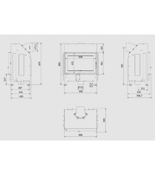 Inserts cheminée Gabin ILDNORD MALMO Gauche 10,5kW