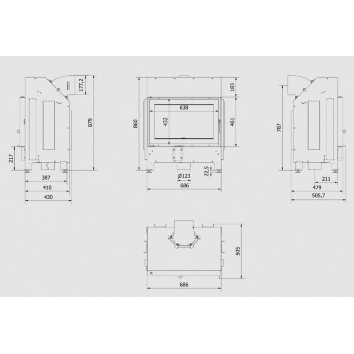 Inserts cheminée Gabin ILDNORD MALMO Gauche 10,5kW