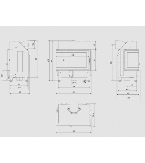 Inserts cheminée Romane ILDNORD MALMO Gauche 11kW