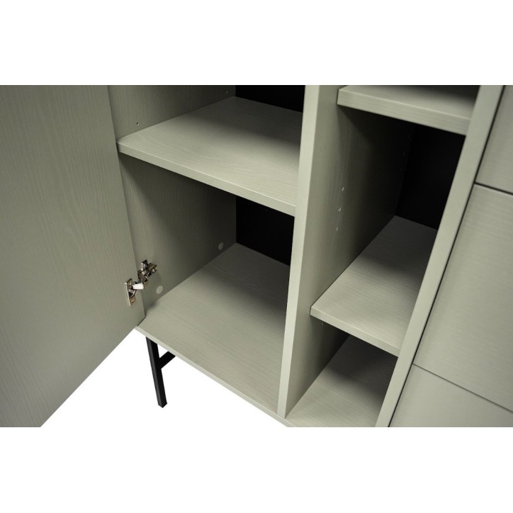 Buffet TOKYO Vert eucalyptus 100 cm 1 porte + 1 niche + 3 tiroirs