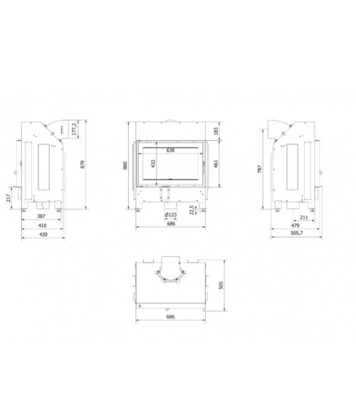 Inserts cheminée Sacha ILDNORD MALMO Gauche 10,5kW avec fermeture automatique