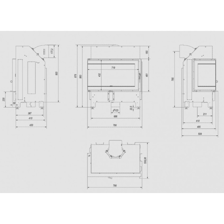 Inserts cheminée Marianne ILDNORD MALMO Gauche 11kW avec fermeture automatique