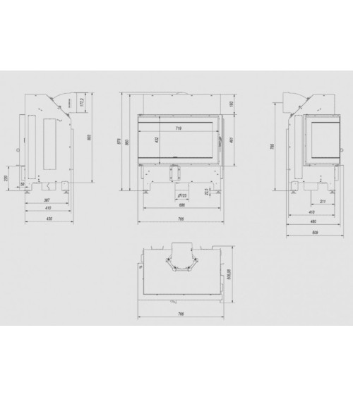 Inserts cheminée Marianne ILDNORD MALMO Gauche 11kW avec fermeture automatique
