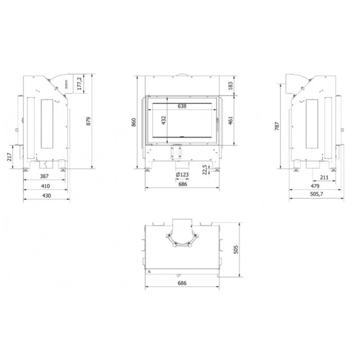 Insert de cheminée Camille ILDNORD MALMO Gauche 10,5 kW Ecodesign