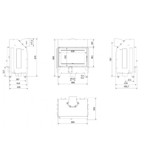 Insert de cheminée Camille ILDNORD MALMO Gauche 10,5 kW Ecodesign