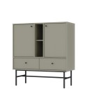 Buffet TOKYO Vert eucalyptus 100 cm 2 portes + 1 niche + 2 tiroirs