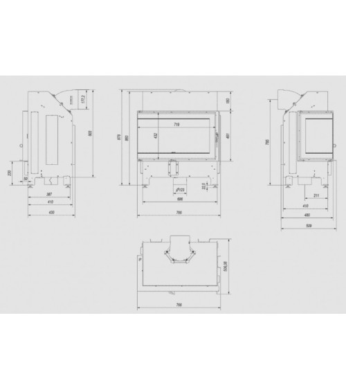 Insert de cheminée Charlie ILDNORD MALMO Gauche 11 kW
