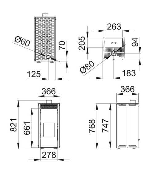 Poêle à pellet - SANS ELECTRICITE - FREE 6 kW couleur  blanc