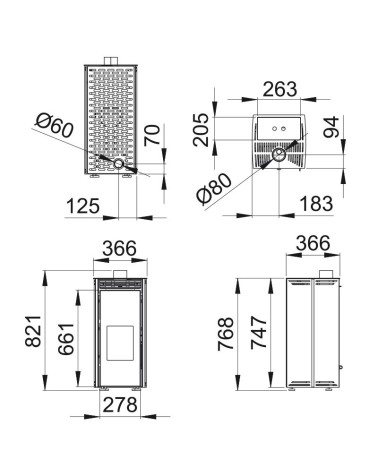 Poêle à pellet - SANS ELECTRICITE - FREE 6 kW couleur  blanc