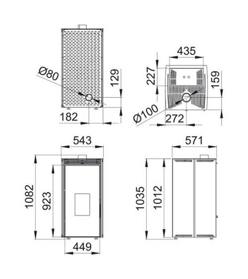 Poêle à pellet - SANS ELECTRICITE - FREE 11 kW couleur noire