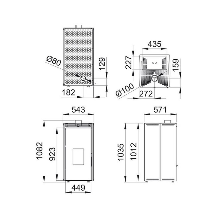 Poêle à pellet - SANS ELECTRICITE - FREE 11 kW couleur noire