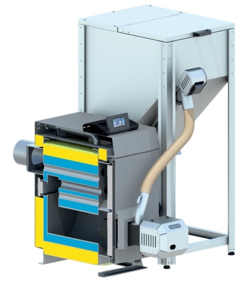 Chaudière à pellets mini 15 kW avec réservoir à pellets