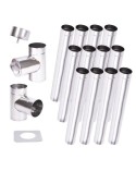Kit conduit cheminée simple paroi de 12 m Ø 100/120/130/150/160/180/200 mm