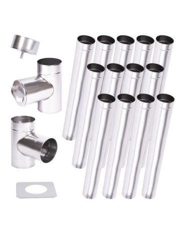 Kit conduit cheminée simple paroi de 13 m Ø 100/120/130/150/160/180/200 mm