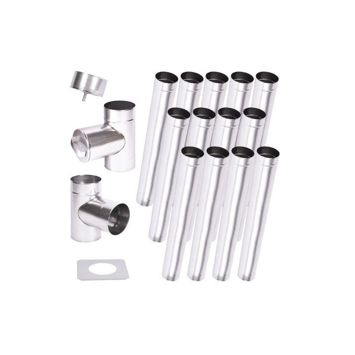 Kit conduit cheminée simple paroi de 13 m Ø 100/120/130/150/160/180/200 mm