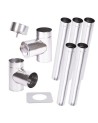 Kit conduit cheminée simple paroi de 5 m Ø 100/120/130/150/160/180/200 mm