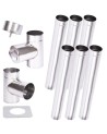 Kit conduit cheminée simple paroi de 6 m Ø 100/120/130/150/160/180/200 mm