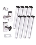 Kit conduit cheminée simple paroi de 8 m Ø 100/120/130/150/160/180/200 mm