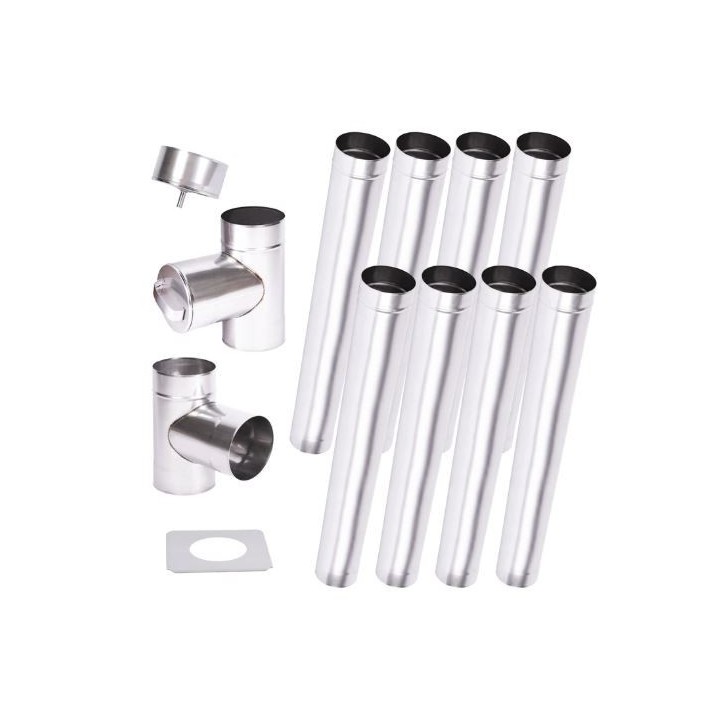 Kit conduit cheminée simple paroi de 8 m Ø 100/120/130/150/160/180/200 mm