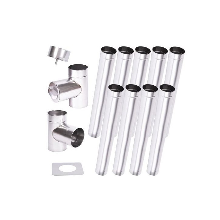 Kit conduit cheminée simple paroi de 9 m Ø 100/120/130/150/160/180/200 mm