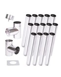 Kit conduit cheminée simple paroi de 14 m Ø 100/120/ 130/150/160/180/200 mm