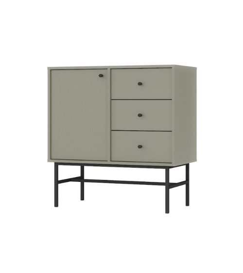 Buffet TOKYO Vert eucalyptius 80 cm 1 porte + 3 tiroirs