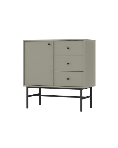 Buffet TOKYO Vert eucalyptius 80 cm 1 porte + 3 tiroirs