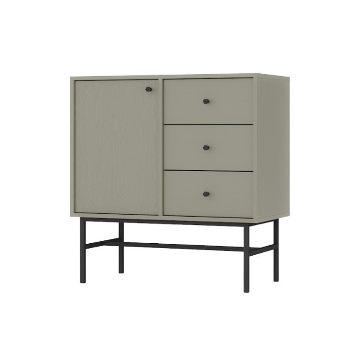 Buffet TOKYO Vert eucalyptius 80 cm 1 porte + 3 tiroirs