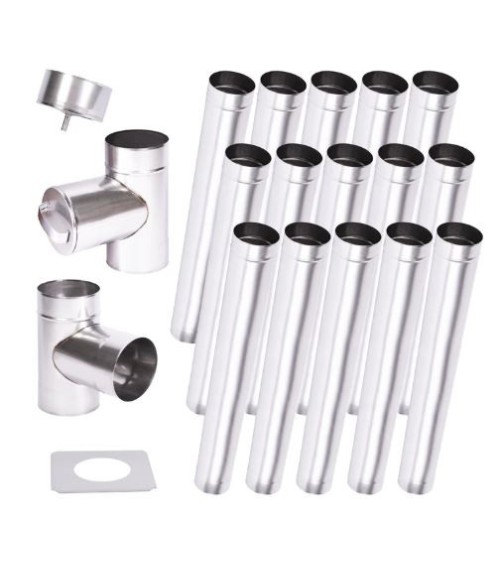 Kit conduit cheminée simple paroi de 15 m Ø 100/120/130/150/160/180/200 mm