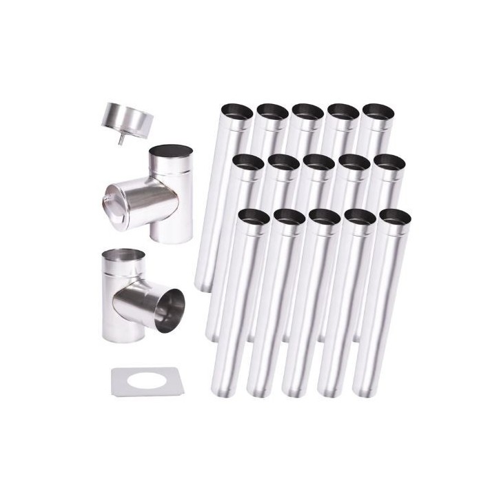 Kit conduit cheminée simple paroi de 15 m Ø 100/120/130/150/160/180/200 mm