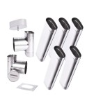 Kit conduit cheminée simple paroi ovale de 5 m Ø 120x185 mm
