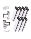 Kit conduit cheminée simple paroi ovale de 7 m Ø 120x185 mm