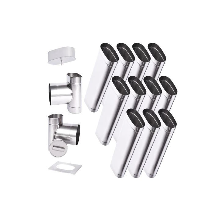 Kit conduit cheminée simple paroi ovale de 11 m Ø 120x185 mm