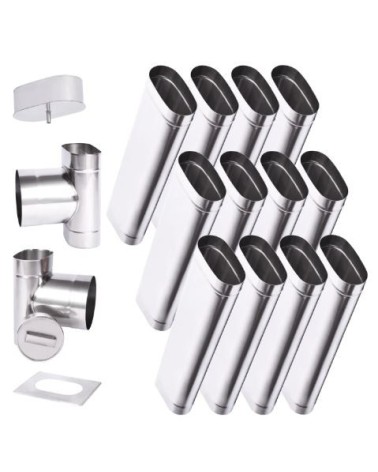 Kit conduit cheminée simple paroi ovale de 12 m Ø 120x185 mm