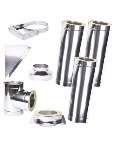 Kit conduit isolé 3m  double paroi Ø 100/120/130/150/160/180/200 mm