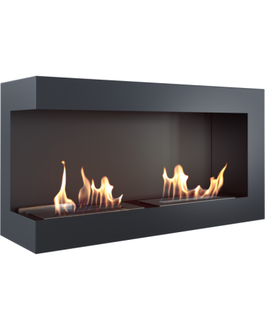 Cheminée bio-éthanol delta d'angle gauche 90 cm